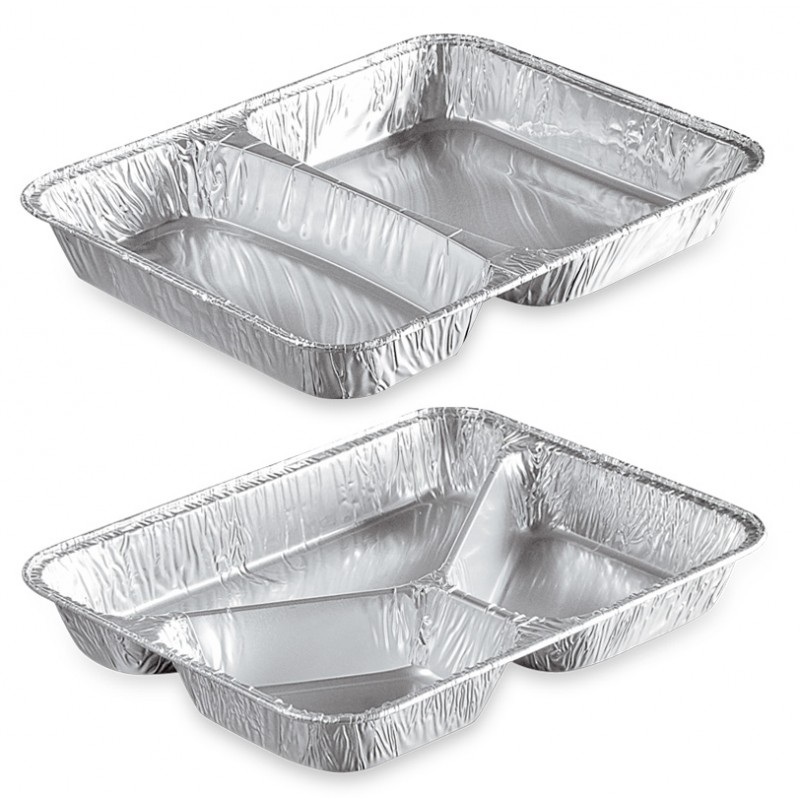 Plat compartimenté aluminium 2/3 plats - cuisson au four